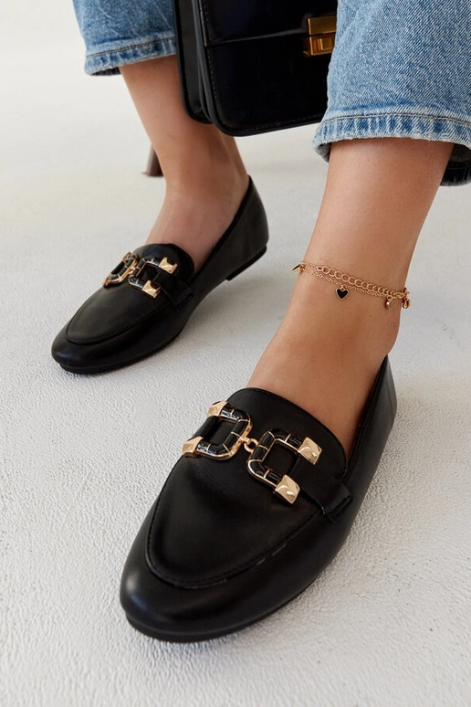 Mustad Comerio pandlaga mokassiinid