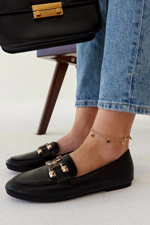 Mustad Comerio pandlaga mokassiinid