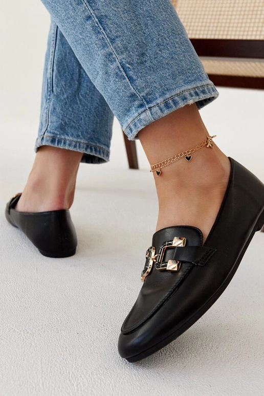 Mustad Comerio pandlaga mokassiinid