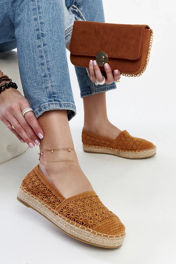 Samra pruunist pitsist espadrillid platvormil