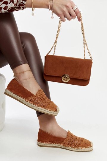 Gordana pruunid ažuursed espadrillid