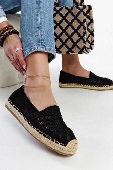 Gordana mustad ažuursed espadrillid