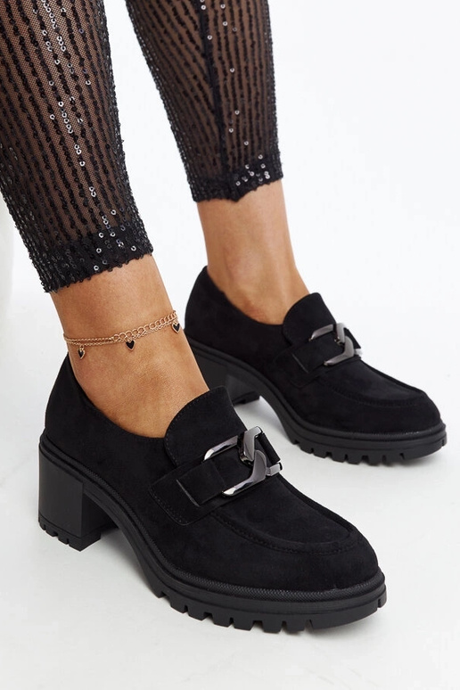 Mustad poolsaapad nahast sisetallaga...