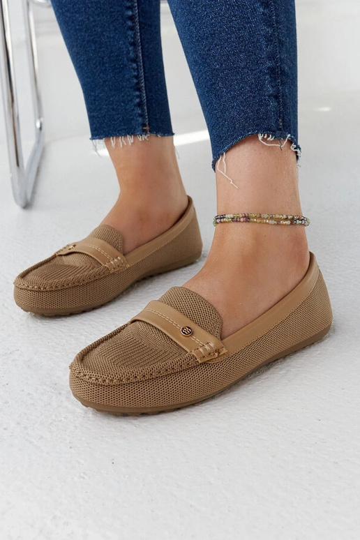 Beežist kangast mokassiinid Fombio