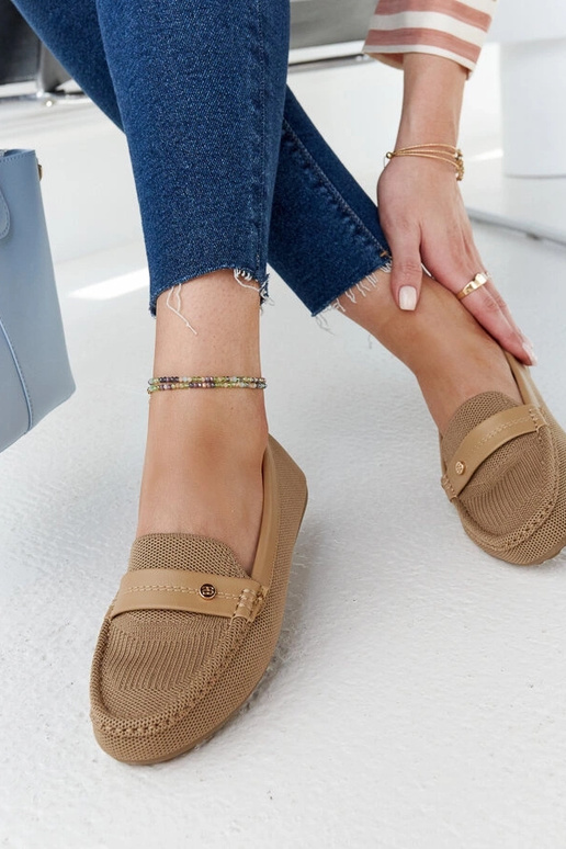 Beežist kangast mokassiinid Fombio