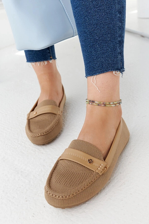 Beežist kangast mokassiinid Fombio