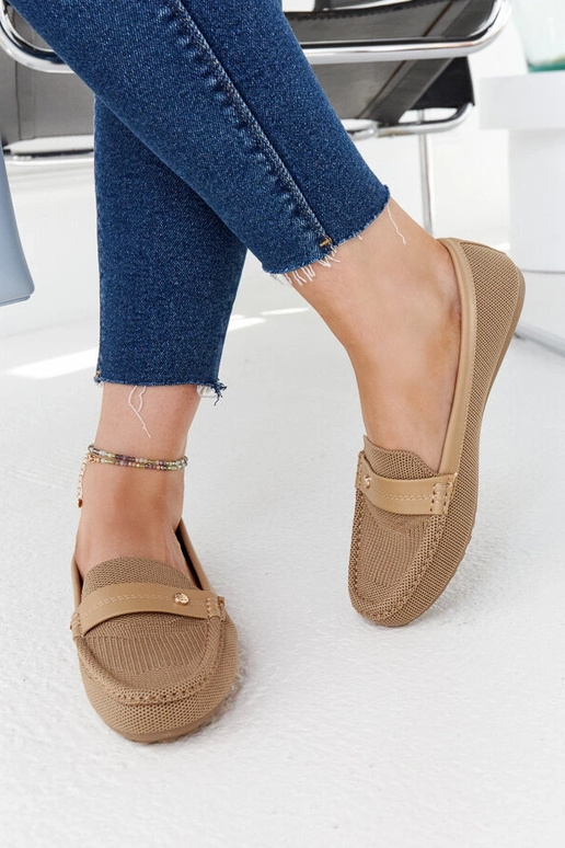 Beežist kangast mokassiinid Fombio