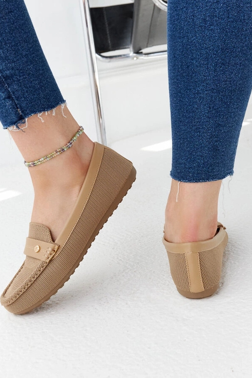 Beežist kangast mokassiinid Fombio