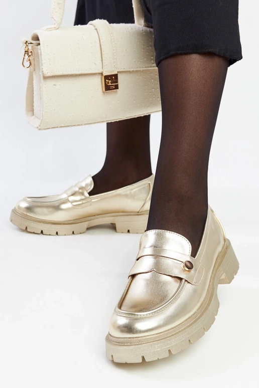 Kuldne mokasiin kunstnahast Mladenka