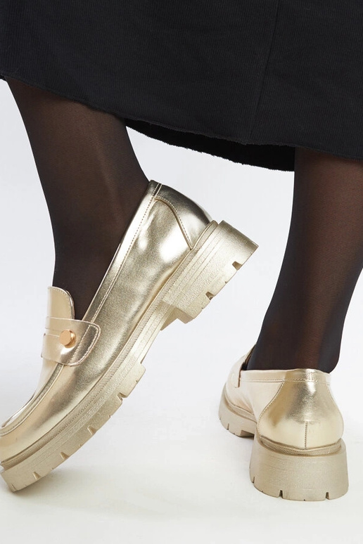 Kuldne mokasiin kunstnahast Mladenka