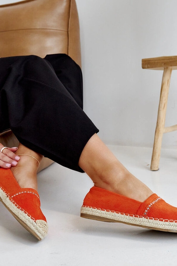 Oranžid espadrillid tsirkoonidega Abia 2