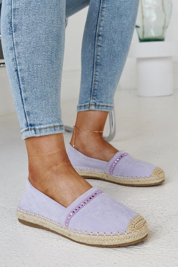 Lillad espadrillid tsirkoonidega Abia