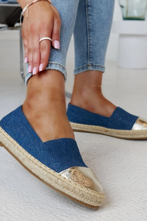Surana Blue ja Gold Glitter Espadrilles