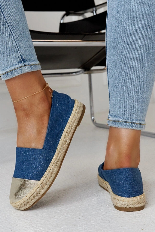 Surana Blue ja Gold Glitter Espadrilles