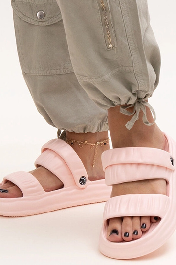 Coreia Pink Ruched vaht sandaalid