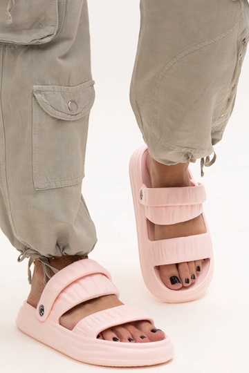 Coreia Pink Ruched vaht sandaalid 2