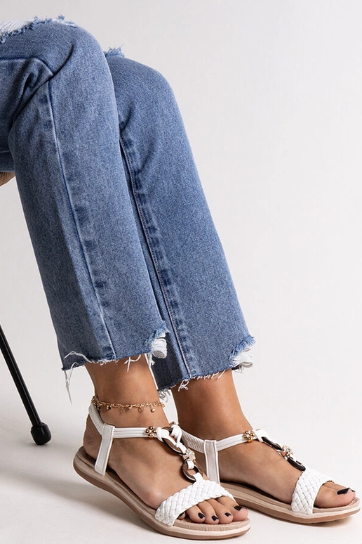 Izodora valge punutud sandaalid