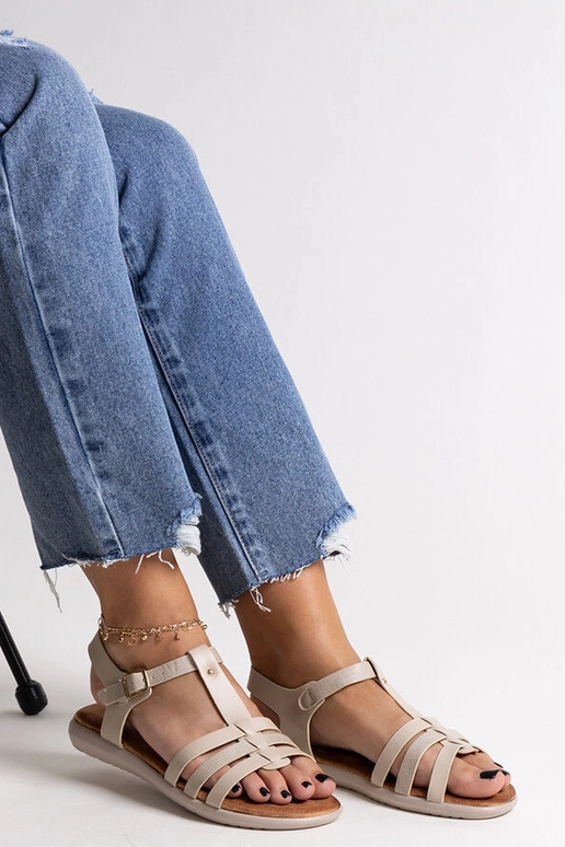 Valged ökonahast sandaalid Grimalda