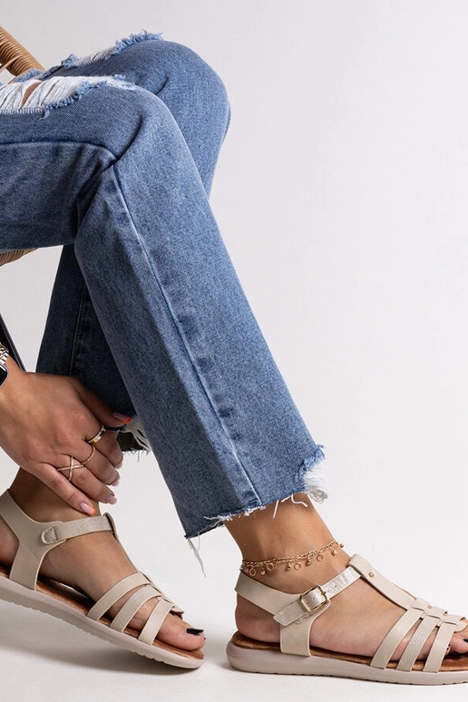 Valged ökonahast sandaalid Grimalda