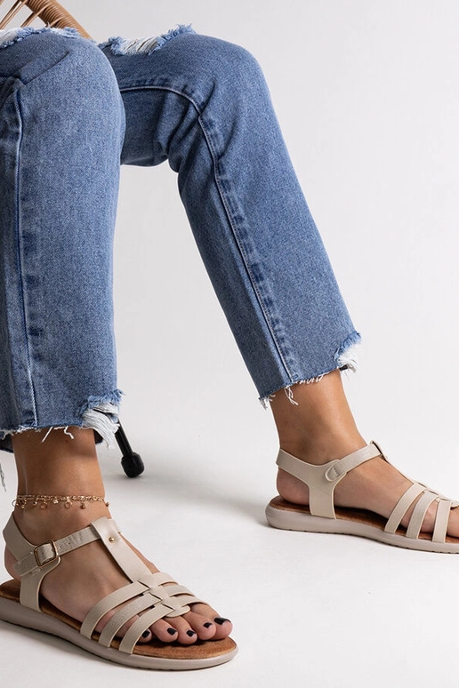 Valged ökonahast sandaalid Grimalda