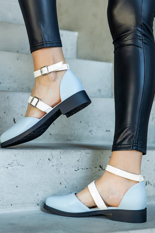 Josiane Blue Buckle Ballet Flats