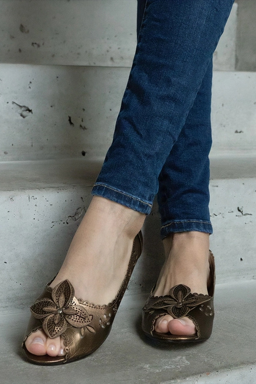 Pruunid aukudega ballerina avatud...