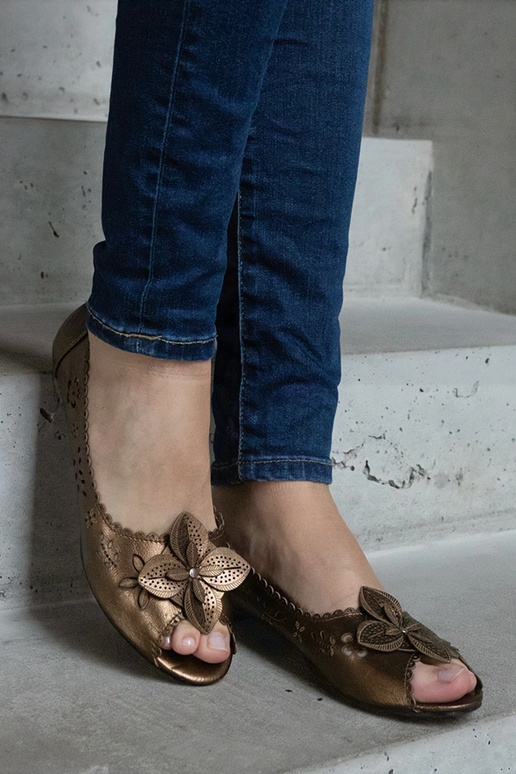 Pruunid aukudega ballerina avatud...