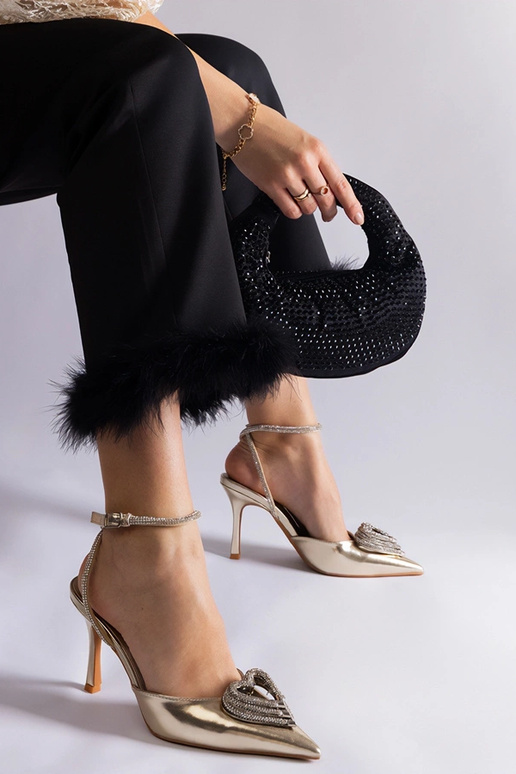 Kuldne kontsakingad avatud kannaga,...