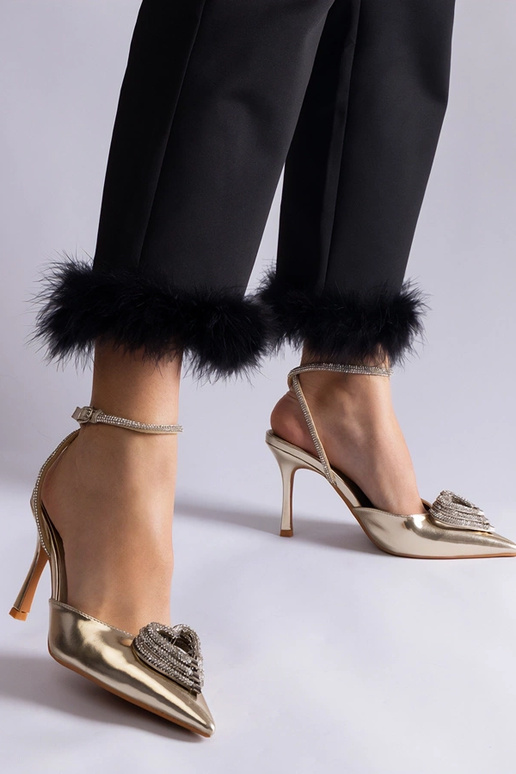 Kuldne kontsakingad avatud kannaga,...