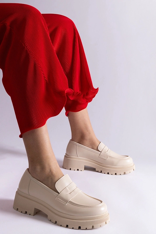 Öko-nahast Fiorenza beežid mokassiinid