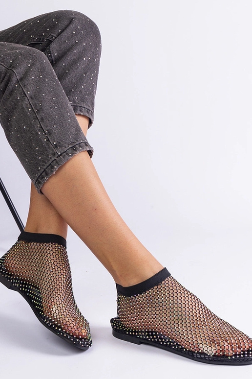 Mustad võrksandaalid tsirkoonidega...