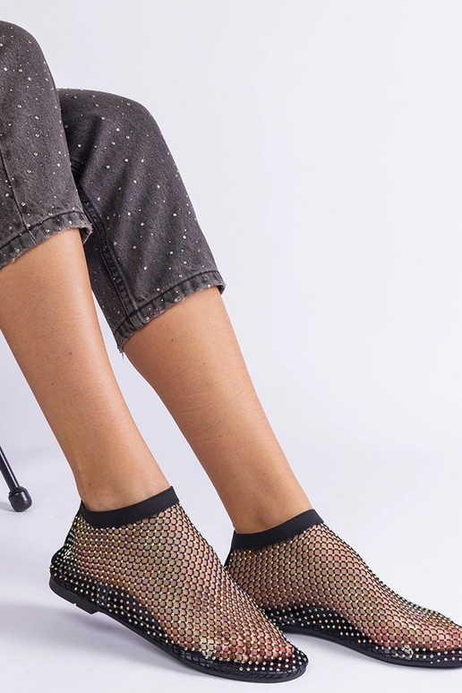 Mustad võrksandaalid tsirkoonidega...