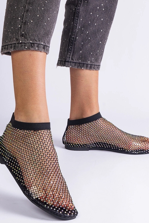 Mustad võrksandaalid tsirkoonidega...