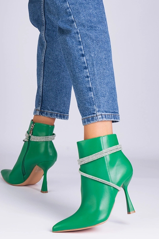 Rohelised kõrge kontsaga poolsaapad,...