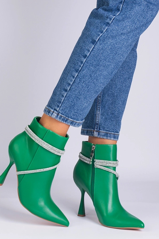 Rohelised kõrge kontsaga poolsaapad,...