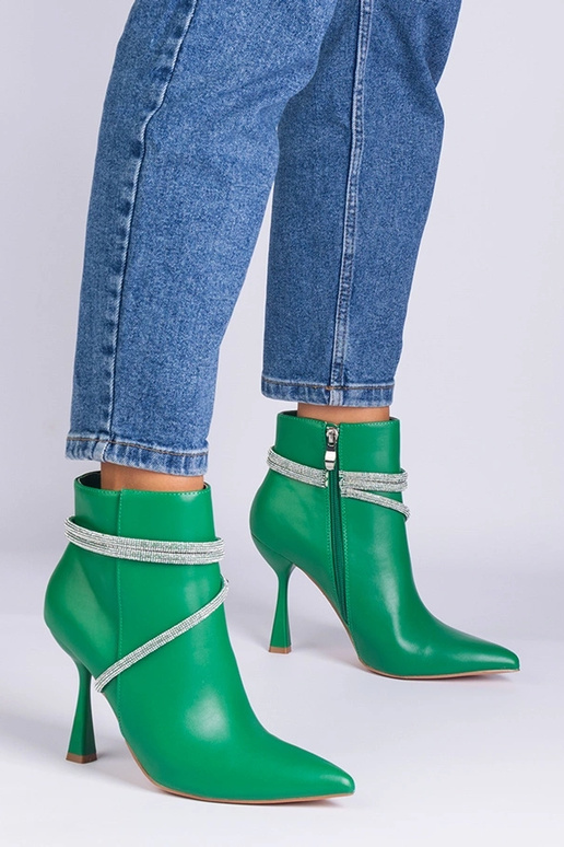 Rohelised kõrge kontsaga poolsaapad,...