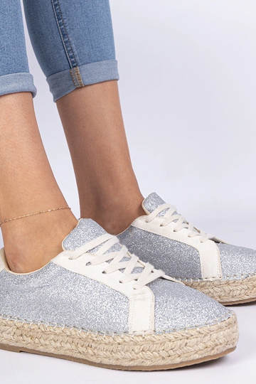 Hõbedased naiste espadrillid sädelusega Taredo 2