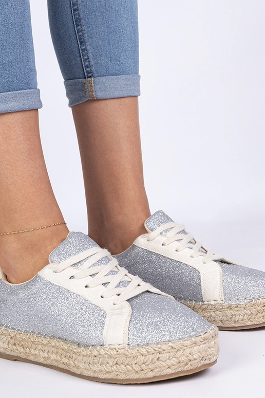 Hõbedased naiste espadrillid...
