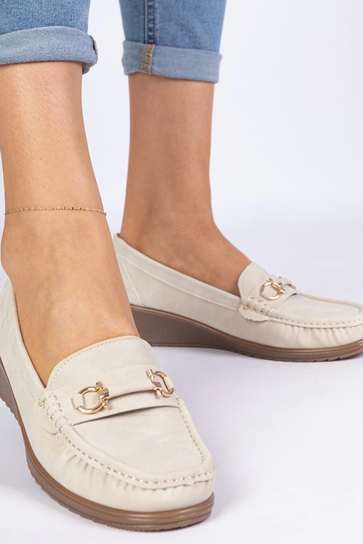 Bež naiste mokasiin platvormil Sambada