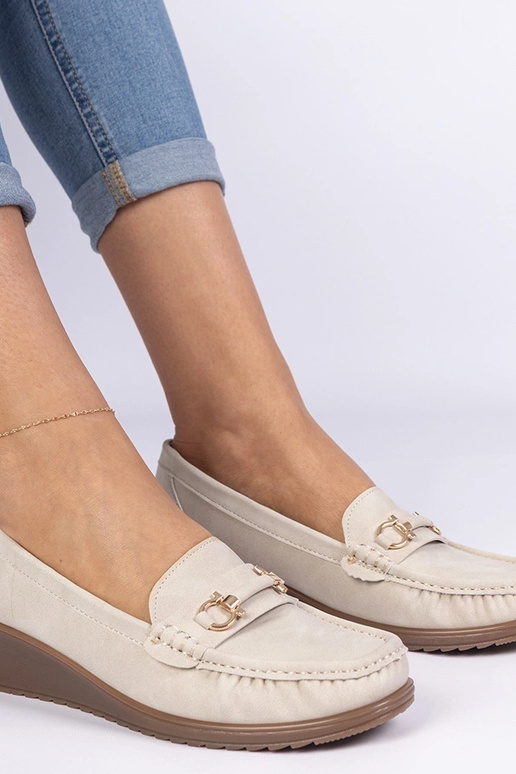Bež naiste mokasiin platvormil Sambada