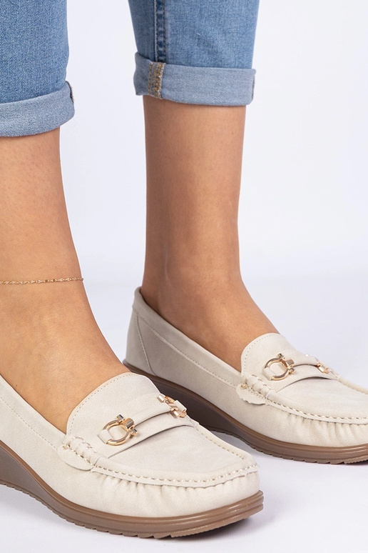Bež naiste mokasiin platvormil Sambada