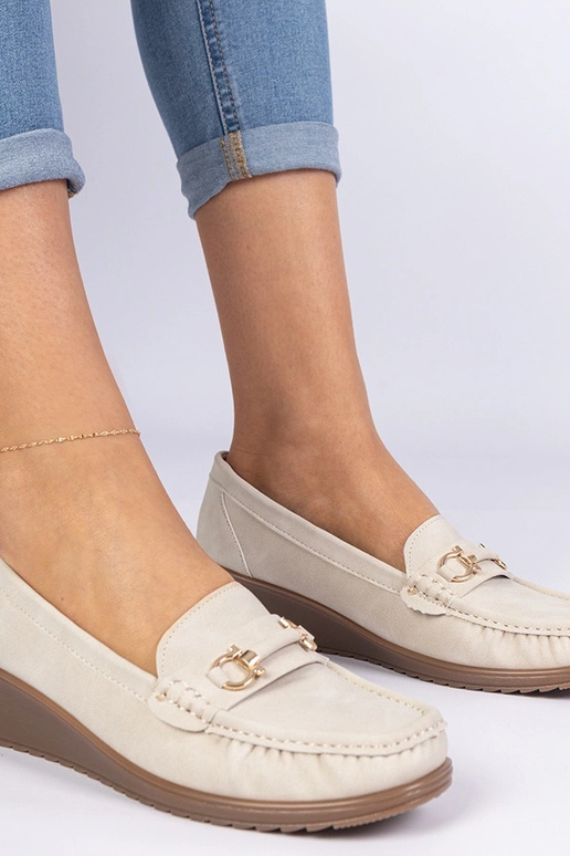 Bež naiste mokasiin platvormil Sambada