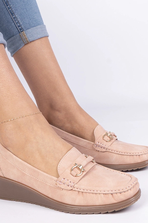 Roosa naiste mokasiin platvormil Sambada