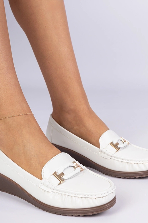 Valge naiste mokasiin platvormil eko...