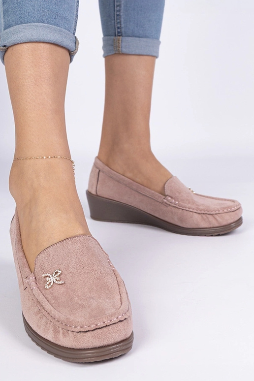 Roosad naiste mokasiinid platvormiga...