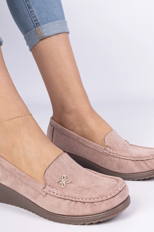 Roosad naiste mokasiinid platvormiga...