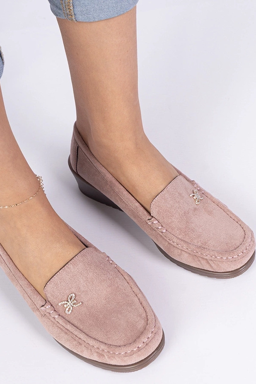 Roosad naiste mokasiinid platvormiga...