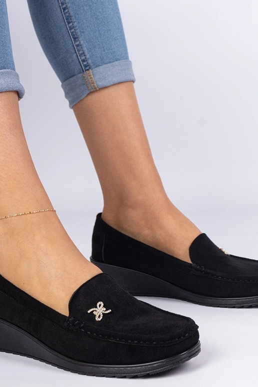 Mustad naiste mokasiinid platvormiga...