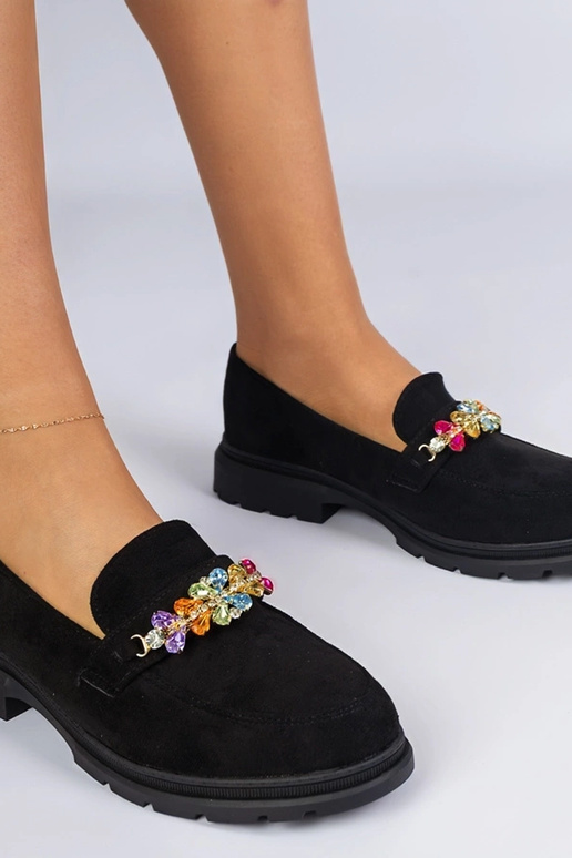 Mustad naiste mokassiinid kaunistatud...