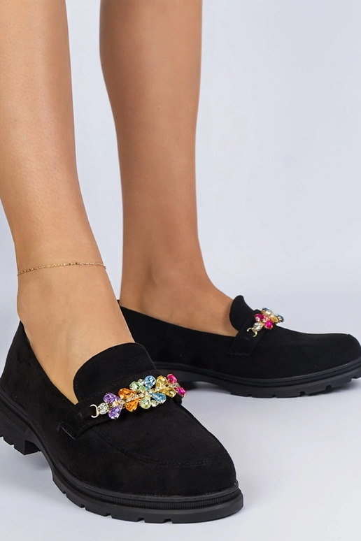 Mustad naiste mokassiinid kaunistatud...
